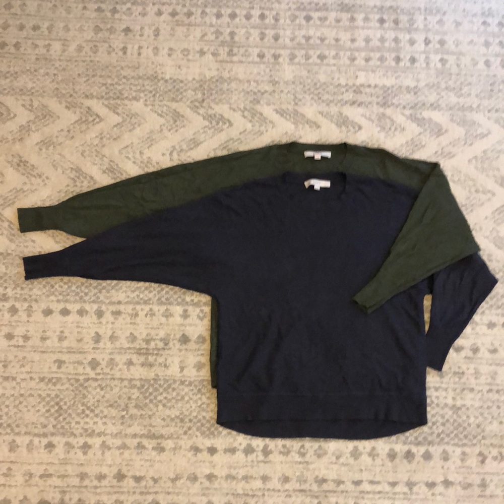 Lot of 2 lightweight batwing sweaters.
